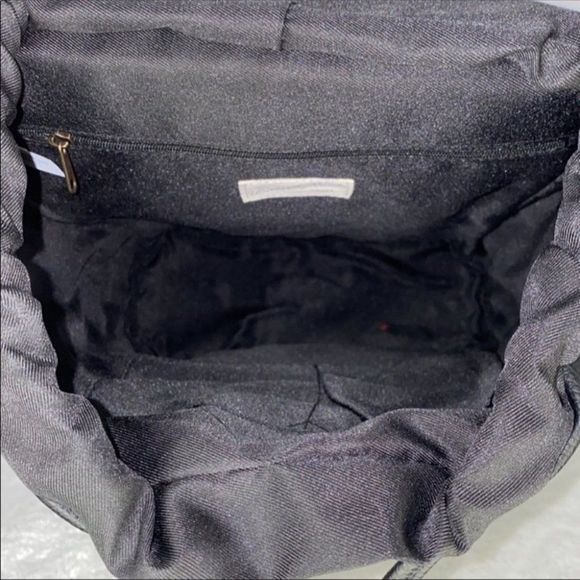 🌺 Universal Thread Faux Leather Black Backpack Bag- w/Flap Snap NEW with Tags - Picture 8 of 12